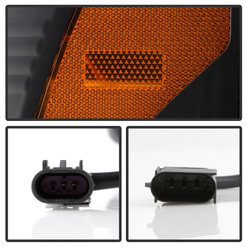 Spyder 17-18 Ford F250/F350/F450 Modèle halogène uniquement - Barre lumineuse blanche - Noir - PRO-YD-FS17HALSI-BK