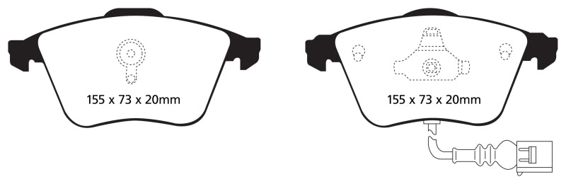 Plaquettes de frein avant EBC 07-10 Audi TT Quattro 3.2 Ultimax2