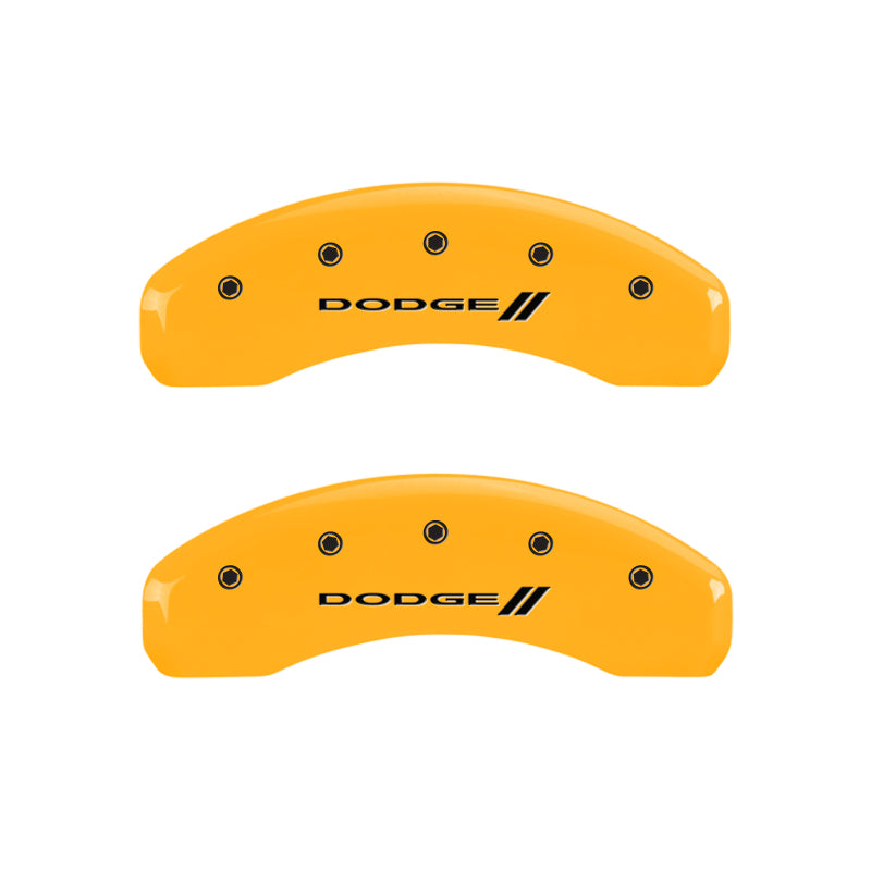 Couvre-étriers MGP 4 gravés avant et arrière sans bandes/finition noire Dodge argent ch