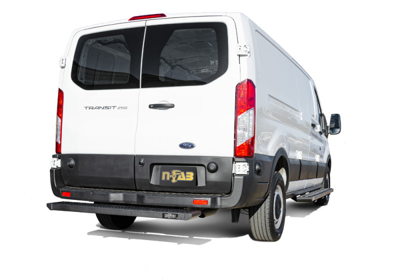 N-Fab Growler Fleet 2019 Ford Transit Van - Rear Door Step - Tex. Black