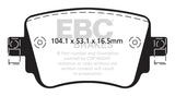 Plaquettes de frein arrière EBC 15-21 Volkswagen GTi 2.0 Turbo Yellowstuff