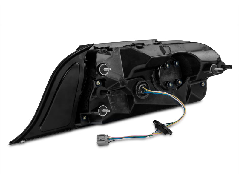 Feux arrière à LED Raxiom 15-22 Ford Mustang Halo - Boîtier noir brillant (lentille fumée)