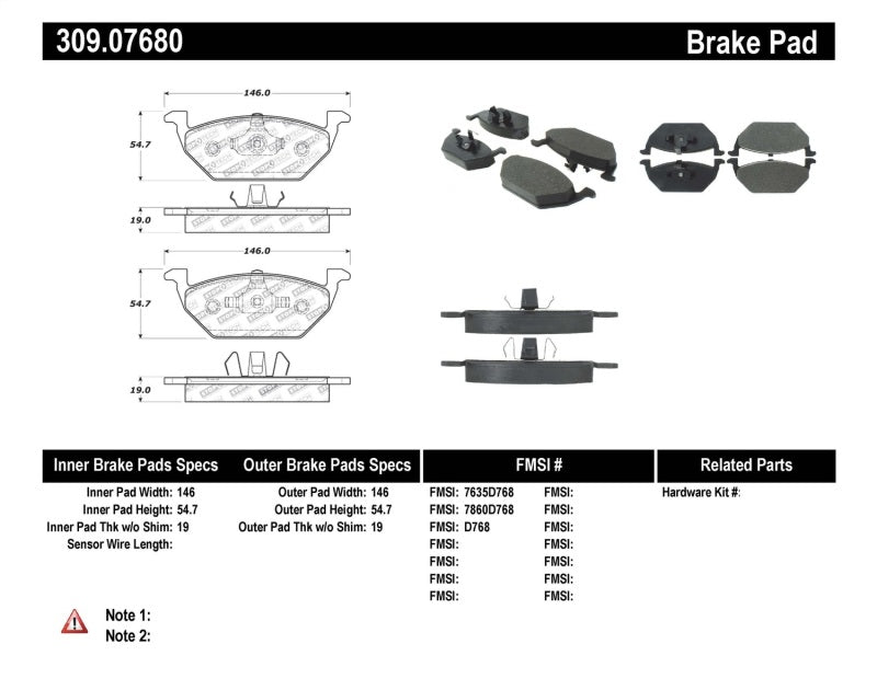 Plaquettes de frein StopTech Performance