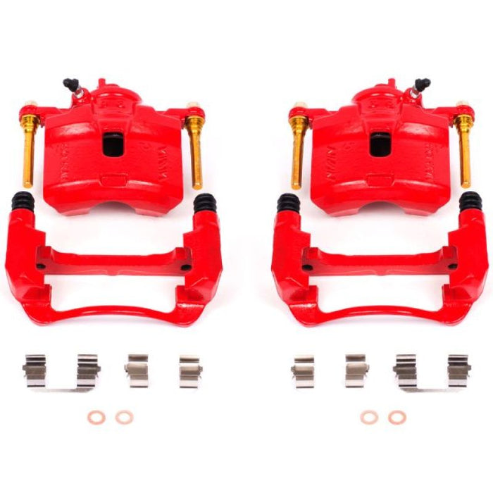 Power Stop 92-96 Honda Prelude Front Red Calipers w/Brackets - Pair