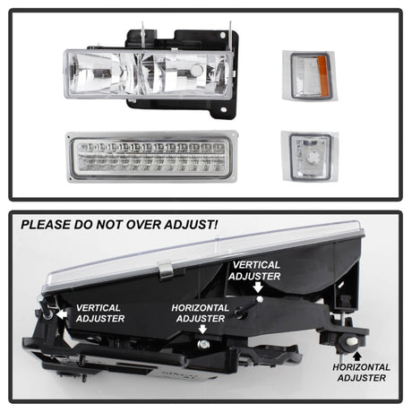 Phares d'angle/pare-chocs à LED pleine grandeur Xtune 92-94 Blazer Chrome HD-JH-CCK88-LED-AM-C-SET