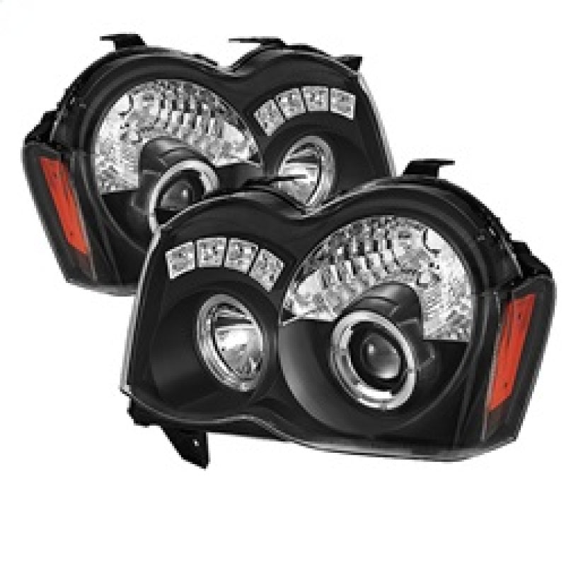 Phares de projecteur Spyder Jeep Grand Cherokee 08-10 LED Halo LED Blk Low 9006 PRO-YD-JGC08-HL-BK