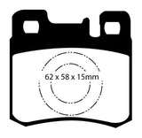 Plaquettes de frein arrière Redstuff EBC 98-00 Mercedes-Benz E300 TD 3.0 TD