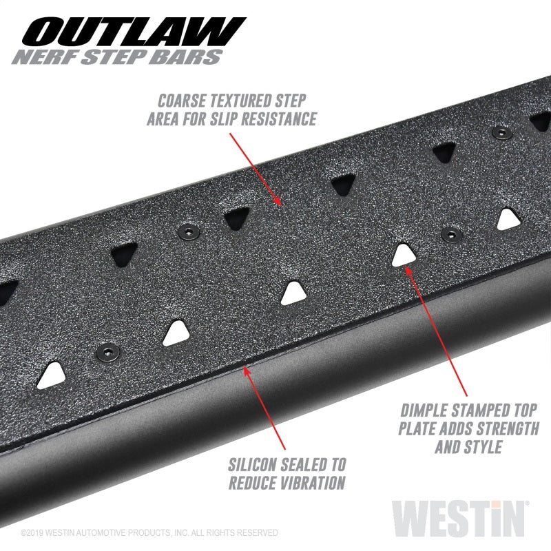 Westin 15-20 Ford F-150 SuperCab / 17-20 F-250/350 SuperCab Outlaw Nerf Step Bars - Textured Black