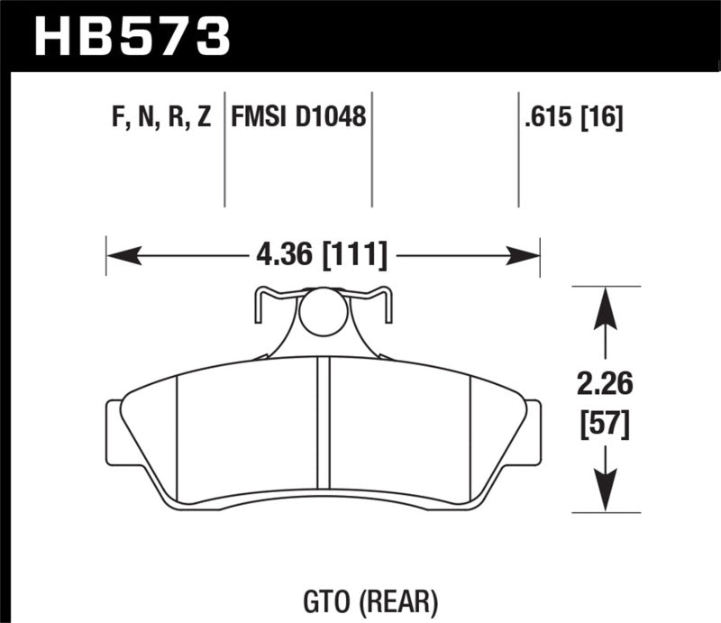 Plaquettes de frein arrière Hawk 04-06 Pontaic GTO HPS 5.0