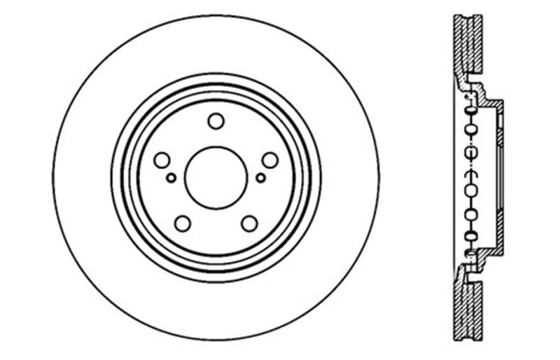 Disque de frein StopTech Sport percé et fendu - Avant gauche