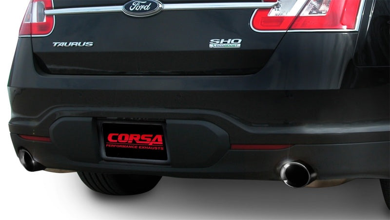 Corsa 10-13 Ford Taurus SHO 3.5L V6 Turbo Sport Cat-Back Exhaust w/ Dual 4in Black Tips