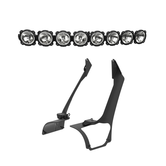 KC HiLiTES 21+ Jeep Wrangler 4xe Gravity LED Pro6 - Kit de barre lumineuse de 50 pouces (barre lumineuse + support suspendu)