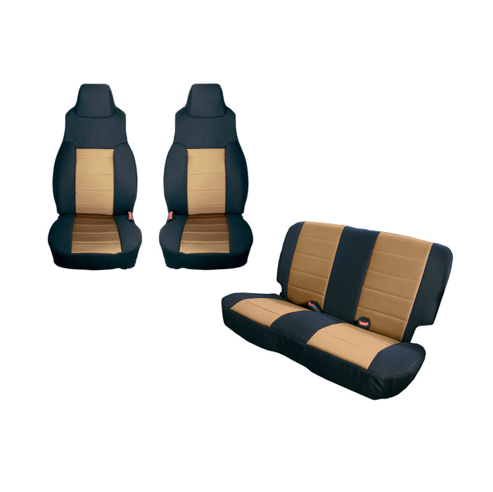 Kit de housses de siège Rugged Ridge noir/beige 91-95 Jeep Wrangler YJ