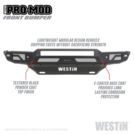 Pare-chocs avant Westin 19-21 Chevrolet Silverado 1500 Pro-Mod - Tex. Blk