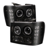 Phares de projecteur Spyder GMC Sierra 1500/2500 07-13 LED Halo- LED Blk Smke PRO-YD-GS07-HL-BSM