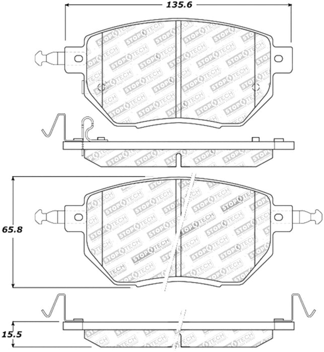 Plaquettes de frein avant StopTech Performance 03-11/05 Infiniti / 05-06 Nissan