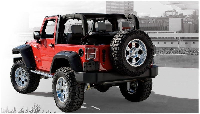 Bushwacker 07-18 Jeep Wrangler Max Pocket Style Flares 2 pièces Couverture étendue - Noir