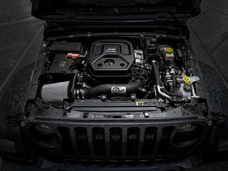 Admission d'air froid aFe Magnum FORCE Stage-2XP avec filtre Pro DRY 18-20 Jeep Wrangler JL 2.0T - Media Black