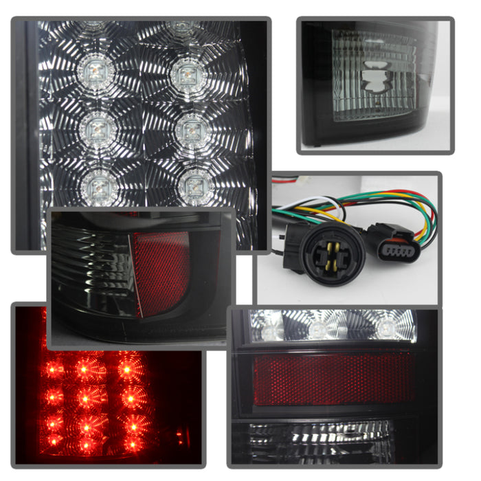 Feux arrière à DEL Spyder Chevy Suburban/GMC Yukon/Yukon Denali 07-14, noir fumé ALT-YD-CSUB07-LED-BSM