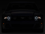 Raxiom 13-14 Ford Mustang LED Halo Projector Headlights- Black Housing (Clear Lens)