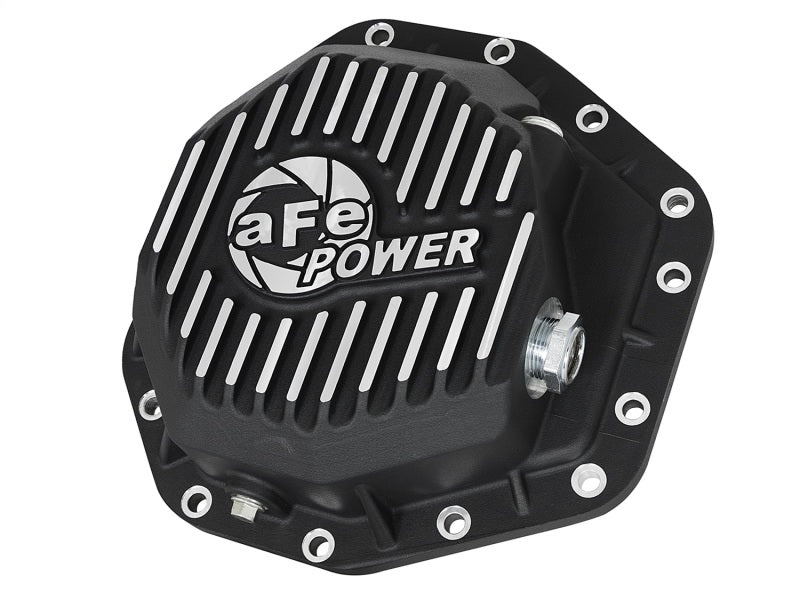 Couvercle de différentiel arrière aFe Power Pro Ser noir avec ailerons Mach 2017 Ford Diesel Trucks V8-6.7L(td) Dana M275-14