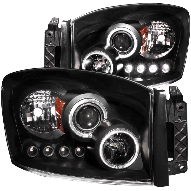 Phares de projecteur ANZO 2006-2008 Dodge Ram 1500 avec halo noir