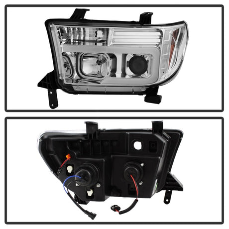 Phares de projecteur DRL à barre lumineuse Spyder 07-13 Toyota Tundra V2 - Chrome (PRO-YD-TTU07V2-LB-C)