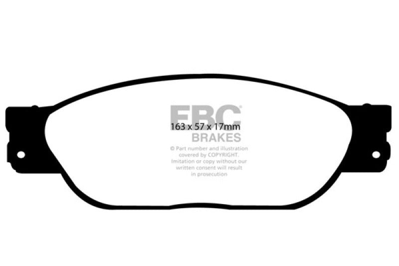 Plaquettes de frein avant EBC 01-05 Ford Thunderbird 3.9 Greenstuff