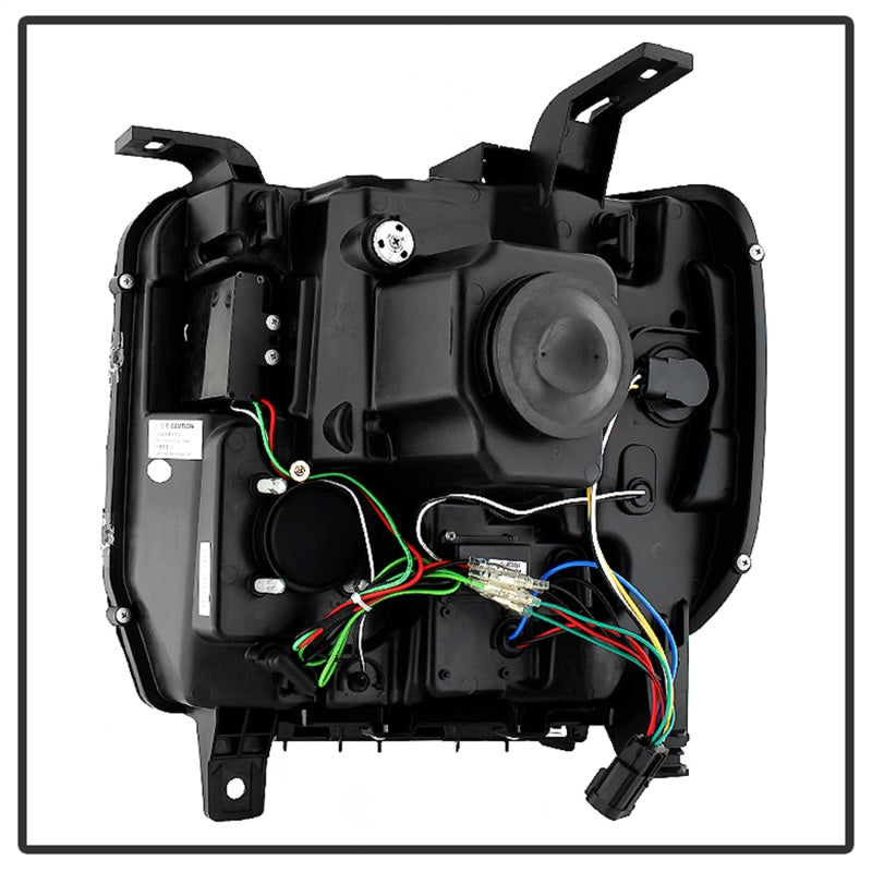 Phares de projecteur Spyder GMC Sierra 14-16 Barre lumineuse DRL Chrm PRO-YD-GS14V2-LBDRL-C