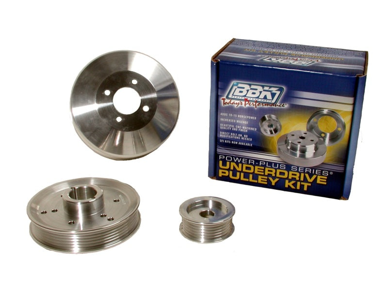 Kit de poulies de transmission inférieures BBK 96-01 Mustang 4.6 GT Cobra - Aluminium CNC léger (3 pièces)