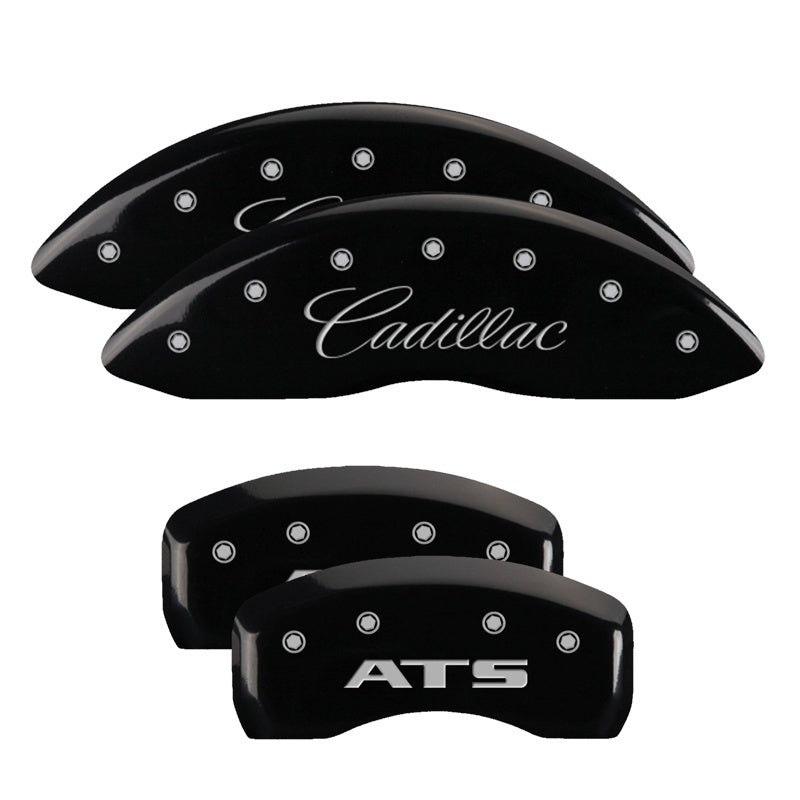 MGP 4 Caliper Covers Engraved Front & Rear GMC Black finish silver ch