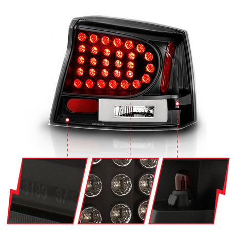 Feux arrière à LED ANZO 2006-2008 Dodge Charger Noir