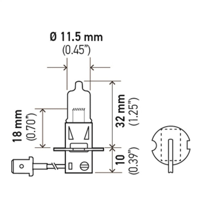 Ampoule Hella H3 12V 55W Pk22S T325 pour usage intensif