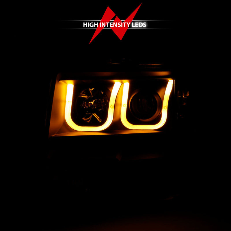 Phares de projecteur ANZO 2009-2014 Ford F-150 avec interrupteur en U noir et ambre