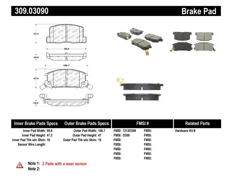 StopTech Performance Brake Pads