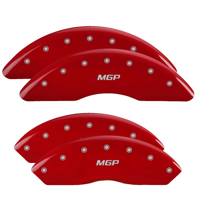 MGP 4 Caliper Covers Engraved Front & Rear MGP Red finish silver ch