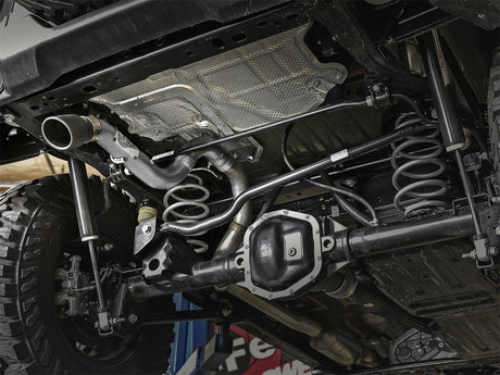 Système d'échappement arrière aFe MACH Force-Xp avec embout noir pour Jeep Wrangler 18-20 L4-2.0T / V6-3.6L