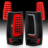 Feu arrière à LED ANZO 2007-2014 Chevy Tahoe style planche noir avec lentille transparente