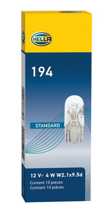 Ampoule Hella 194 12V 4W W2.1x9.5d T3.25 (QTY minimum de commande 10)