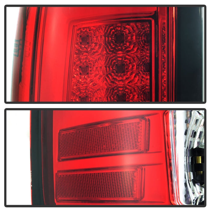 Barre lumineuse LED arrière Spyder 07-13 GMC Sierra 1500 V2 - Rouge transparent (ALT-YD-GS07V2-LBLED-RC)