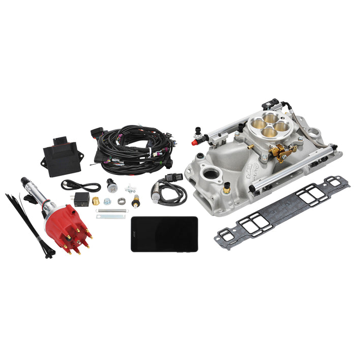 Kit d'injection de carburant Edelbrock Pro Flo 4 Seq Port SBC 1986 et antérieurs 550 HP max. 29 LbHr Injecteurs Satin