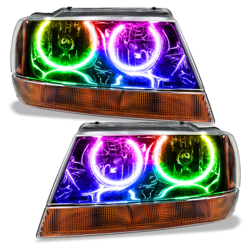 Oracle 99-04 Jeep Grand Cherokee SMD HL - Black - ColorSHIFT w/ BC1 Controller