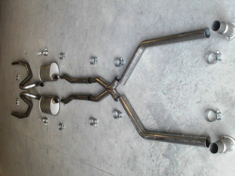 Échappement Stainless Works Chevy Chevelle Small/Big Block 1966-67 2 1/2 po pour collecteurs avec X-Pipe