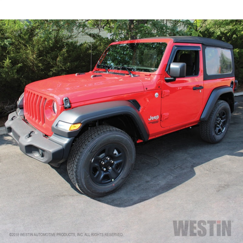 Déflecteur d'air mince Westin 2018-2019 Jeep Wrangler JL Wade 2 pièces - Fumé