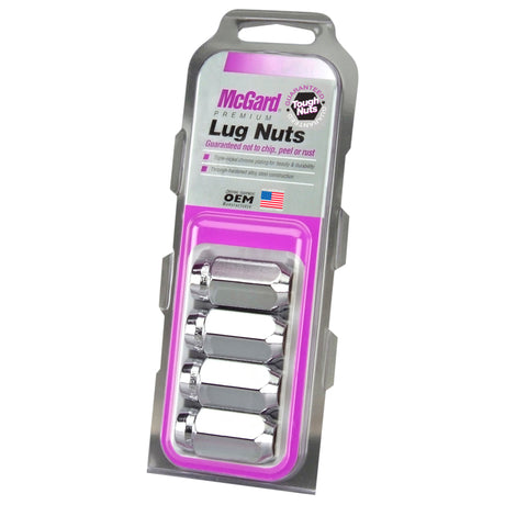 Écrou de roue hexagonal McGard (siège conique) M14X1,5 / 22 mm hexagonal / 1,635 po de longueur (paquet de 4) - Chrome