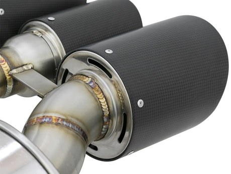 Échappement à double sortie Catback aFe POWER Takeda 2-1/2 po à 2-1/4 po 304SS 17+ Honda Civic Type R avec embouts CF