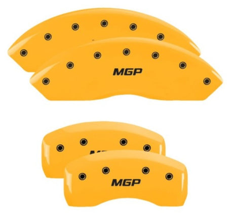 Couvre-étriers MGP 4 gravés avant et arrière finition jaune MGP noir Char 2010 Infiniti G37