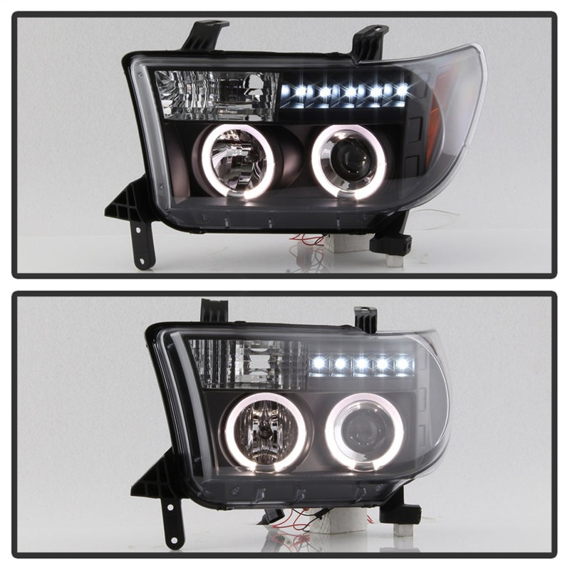 Phares de projecteur Spyder Toyota Tundra 07-133 LED Halo LED Blk PRO-YD-TTU07-HL-BK