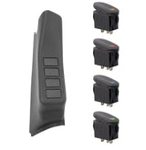 Kit de 4 interrupteurs pour montant A Rugged Ridge noir RHD 07-10 Jeep Wrangler