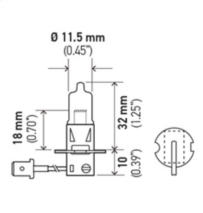 Ampoule Hella H3 12V 55W Pk22S T325 +50